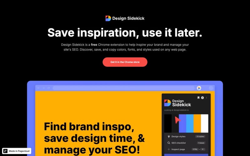 Design Sidekick - find colors, fonts, styles, and SEO issues
