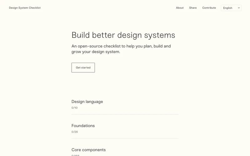 Design System Checklist