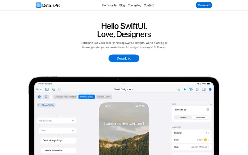DetailsPro: Design with SwiftUI, no coding required