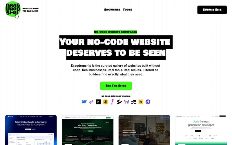 Dragdropship | Beautiful No-Code Website Showcase