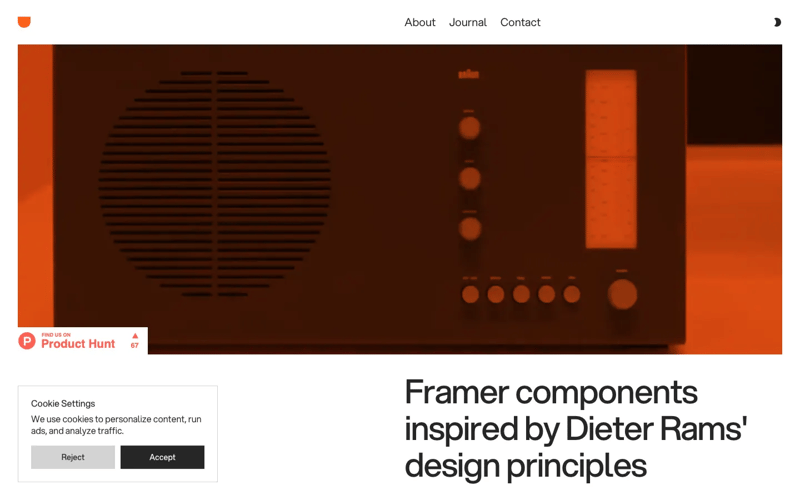 Drams - Framer components inspired by Dieter Rams' principles