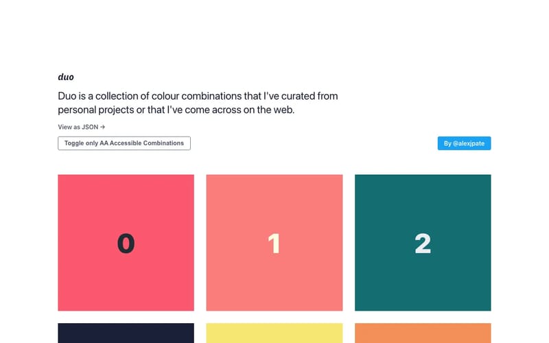 Duo - Colour Pairings by Alex Pate