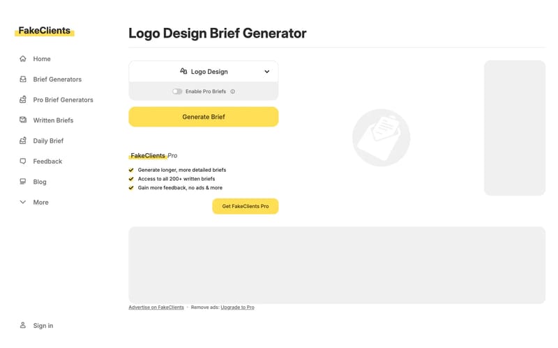 FakeClients — Design Brief Generator — Practice Design to Build Your Skills and Portfolio