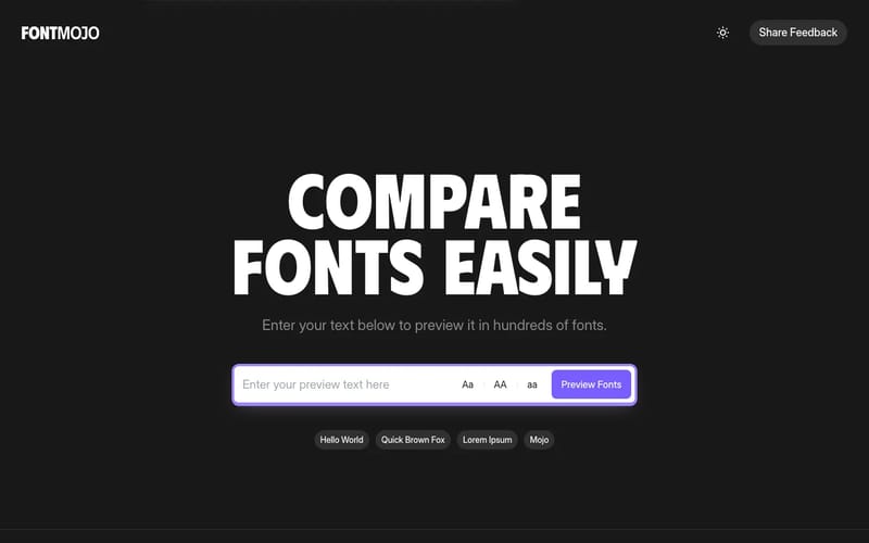Font Mojo - Compare and Pick Fonts