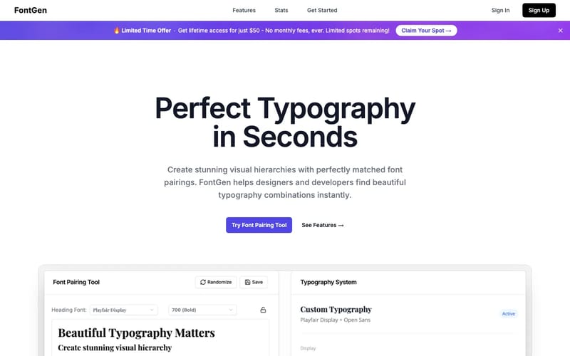 FontGen - Typography Pairing Tool
