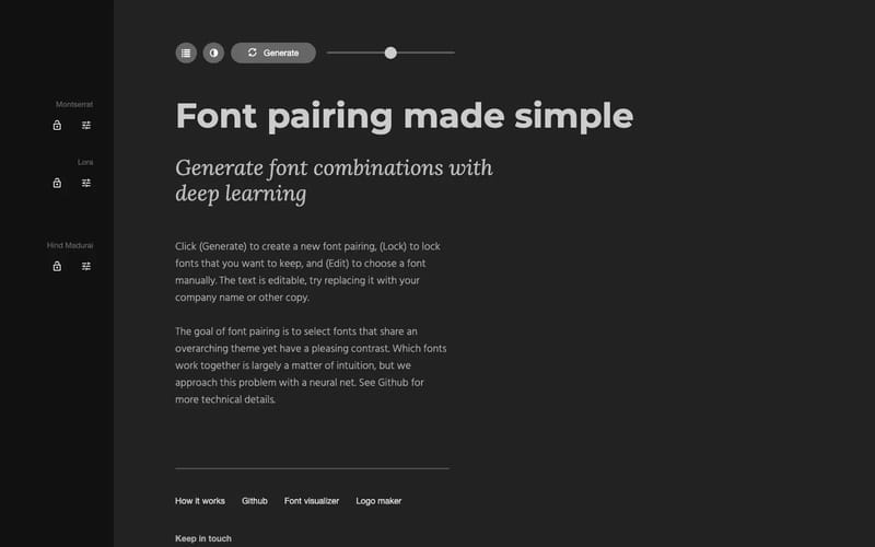 Fontjoy - Generate font pairings in one click