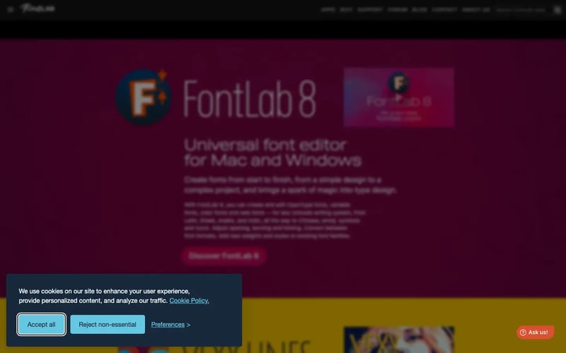 FontLab. Font editors and converters for Mac and Windows.