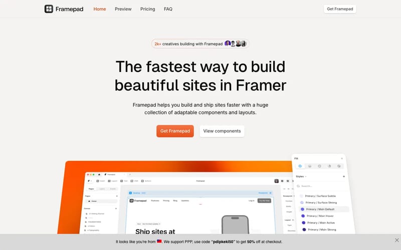 Framepad - Framer UI Kit & Design System