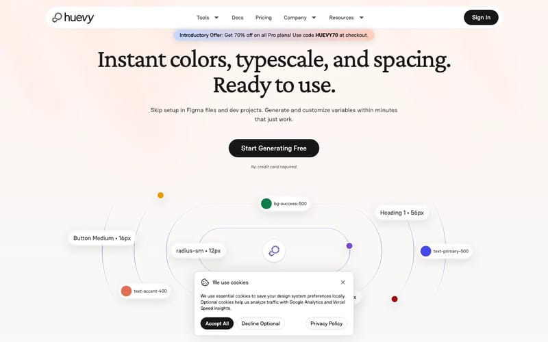Free Color Palette & Typography Generator for Figma & Code | Huevy