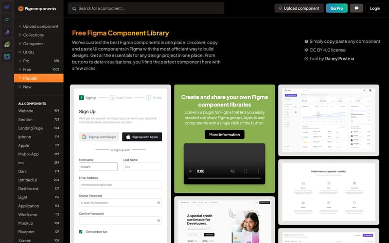 Free Figma Component Library | Figcomponents