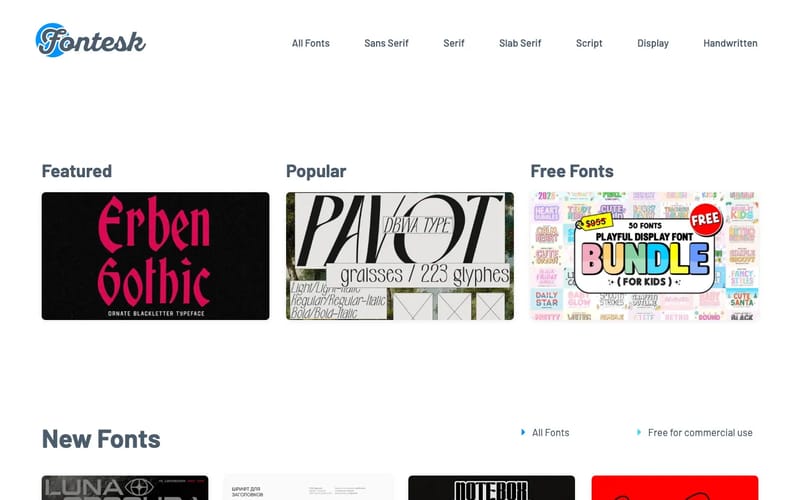 Free Fonts & Typefaces › Fontesk