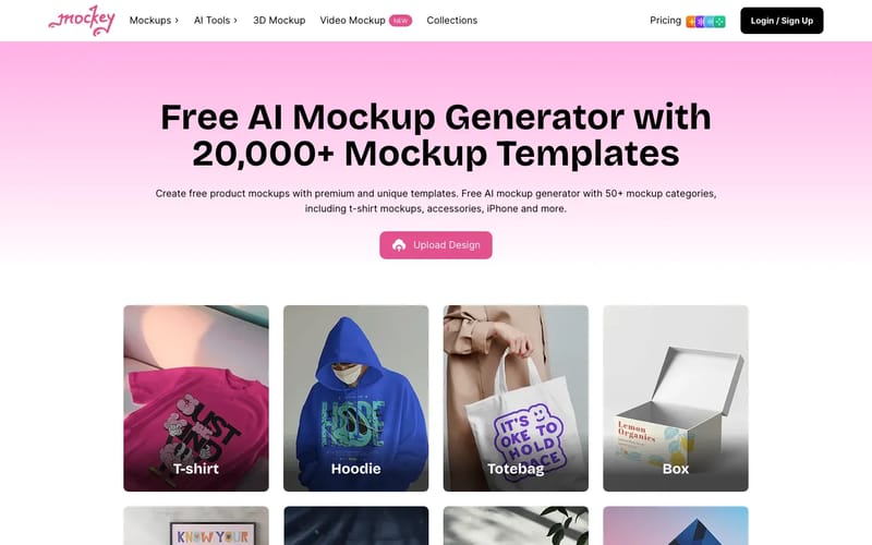 Free Mockup Generator with 20,000+ AI Mockup Templates