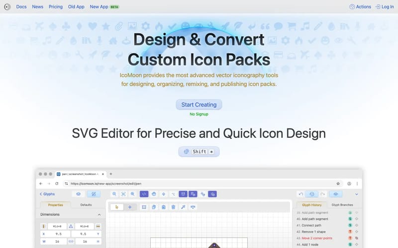 Free SVG Icon Libraries, SVG Editor, Multicolor Icon Font Generator ❍ IcoMoon