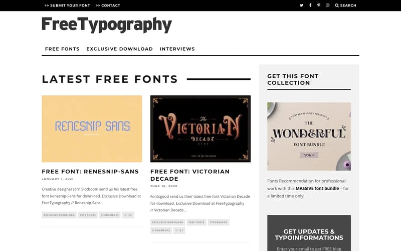 FreeTypography - The best free fonts, typefaces and typography
