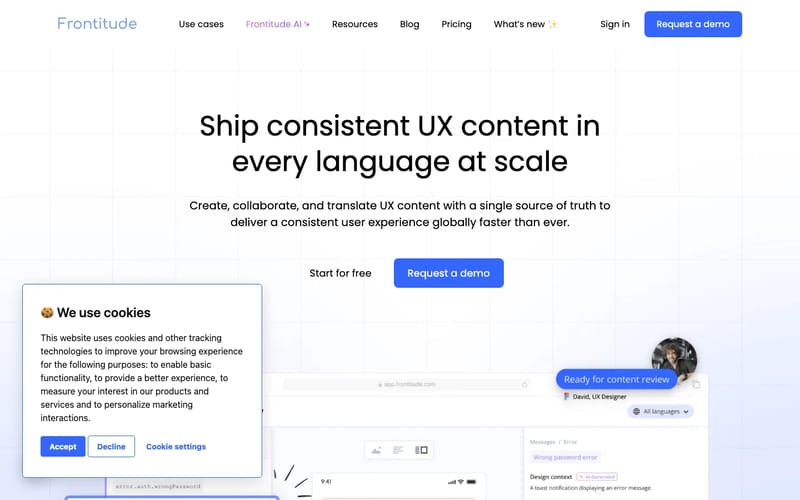 Frontitude | Ship consistent UX content in every language at scale