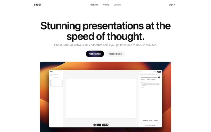 Ghost — AI agent for beautiful presentations
