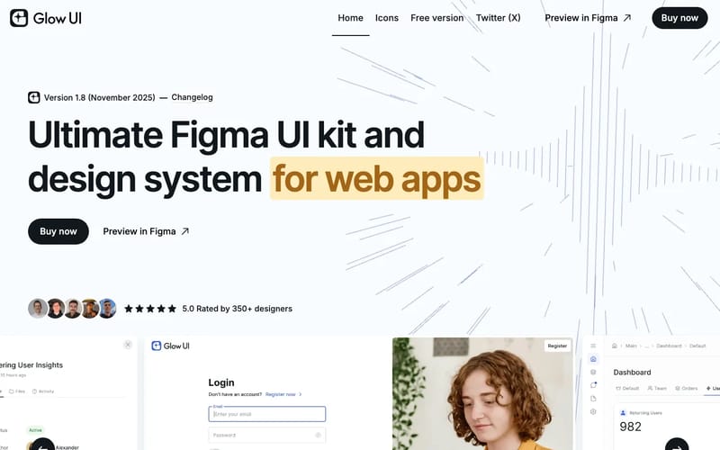 Glow UI — Figma UI Kit and Design System