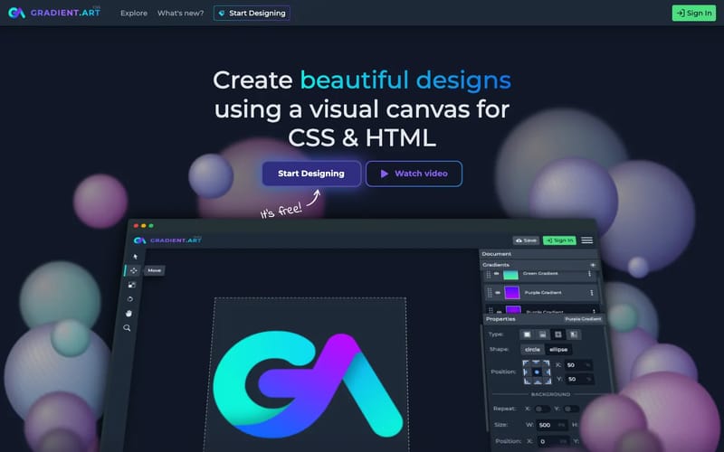 GradientArt - Advanced CSS Gradient Editor