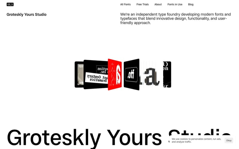 Groteskly Yours Studio | Modern Fonts for Commercial Use