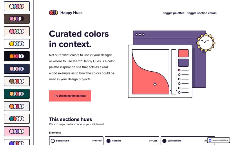Happy Hues - Curated colors in context.
