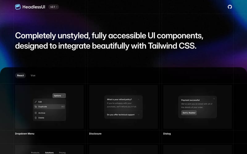 Headless UI - Unstyled, fully accessible UI components