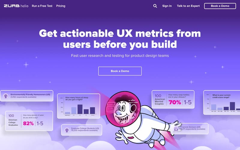 Helio | Collect UX metrics to measure design impact and user research