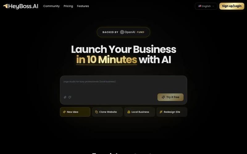 HeyBoss AI - No-Code AI Builder for Sites & Apps