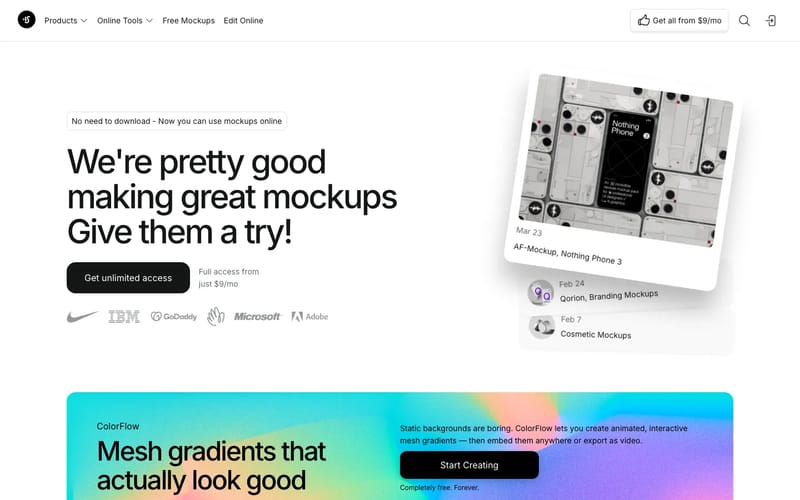 Highest quality mockups for graphic and UI designers