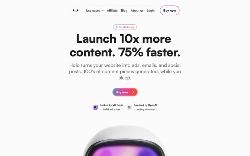 Holo | AI Marketing Tool for Ads, Social Posts & Emails
