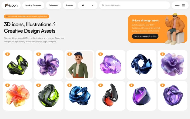 Icoon - 3D Icon library