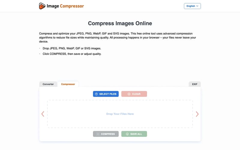 Image Compressor – Compress JPEG, PNG, WebP, GIF, SVG Online