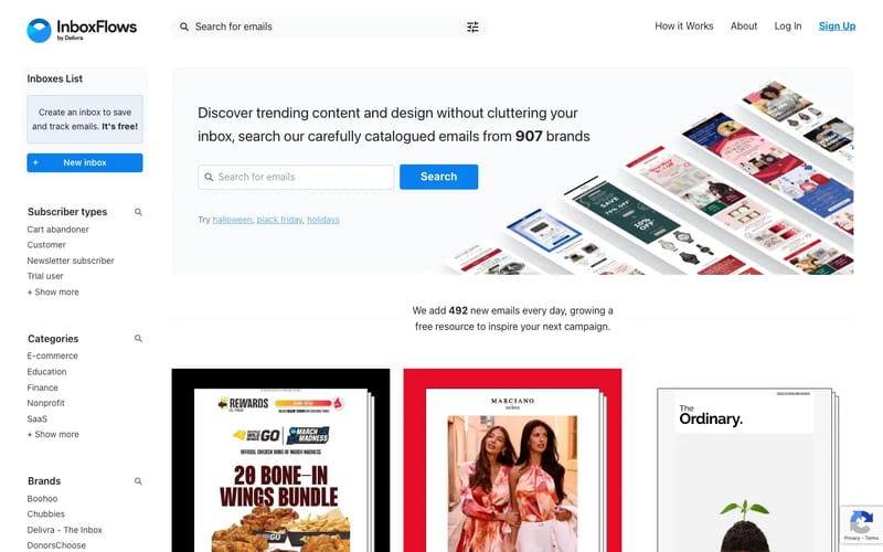 Inboxflows - email marketing database for research & planning, and monitoring competitors