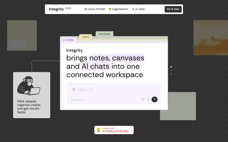 Integrity — Notes, Canvases & AI in one workspace