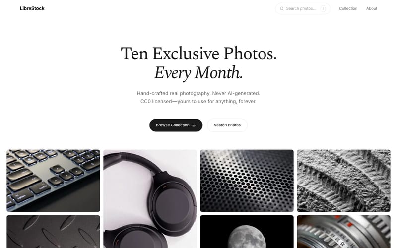 LibreStock — 10 Exclusive Free Stock Photos Every Month