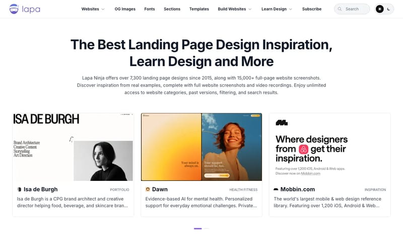 Landing Page Design Examples: 7,300+ Best Landing Pages | Lapa Ninja