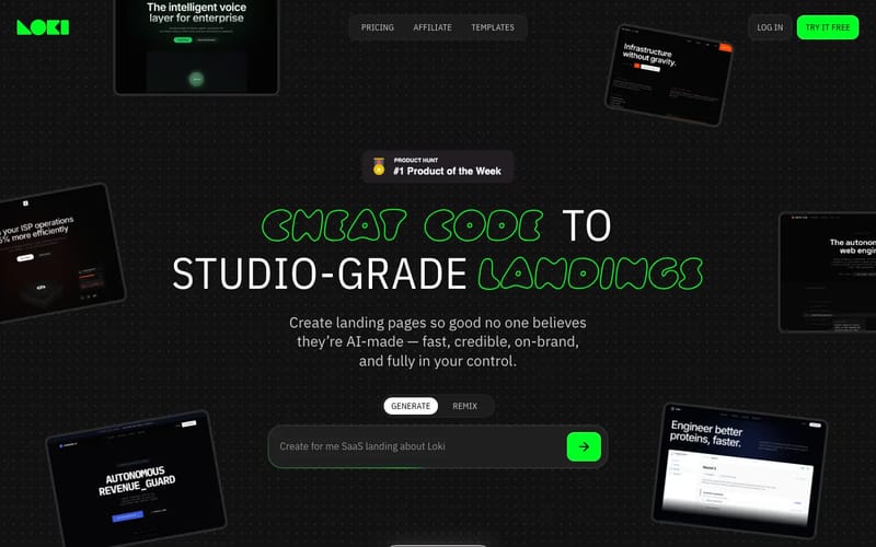 Loki.Build — AI Website Builder | High-Quality Landing Fast