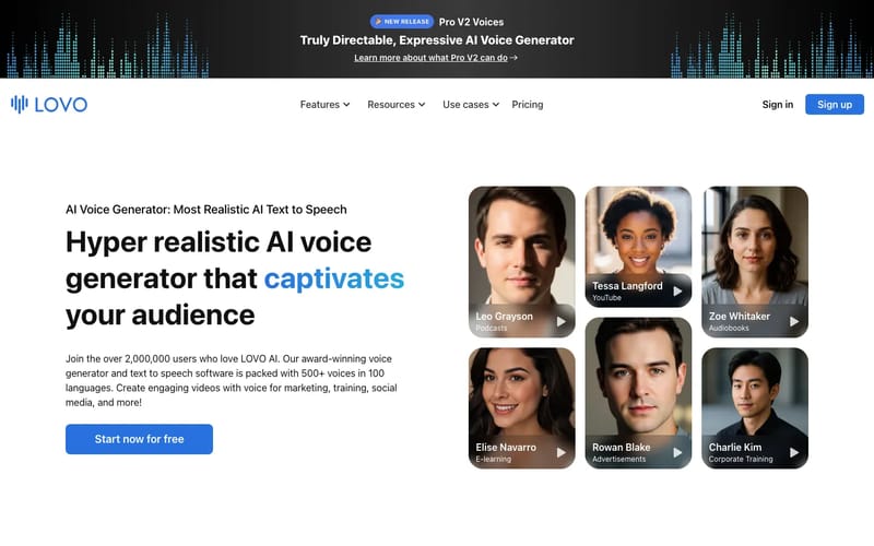 LOVO: Free AI Voice Generator & Text to Speech