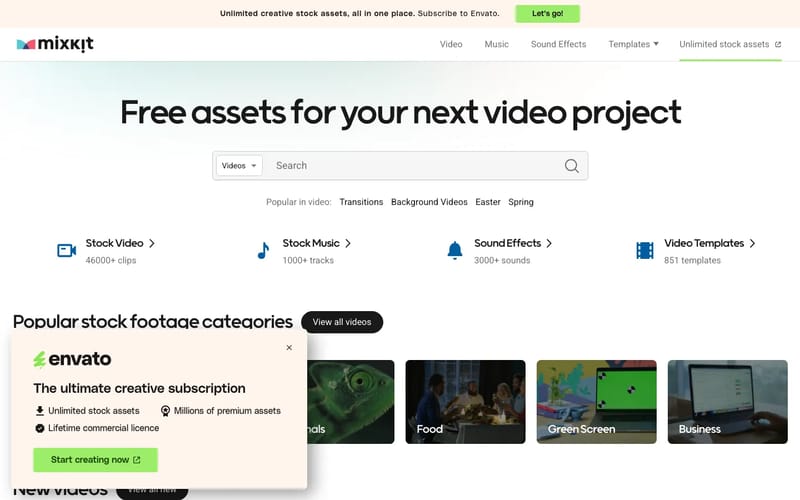 Mixkit - Awesome free assets for your next video project