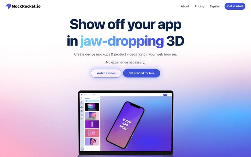MockRocket – Jaw-dropping 3D app mockups & animations