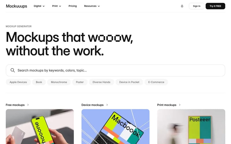 Mockup Generator [5000+ Mockups] - Mockuuups Studio