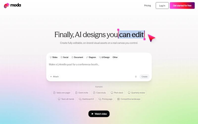 Moda | AI designs and presentations | Moda