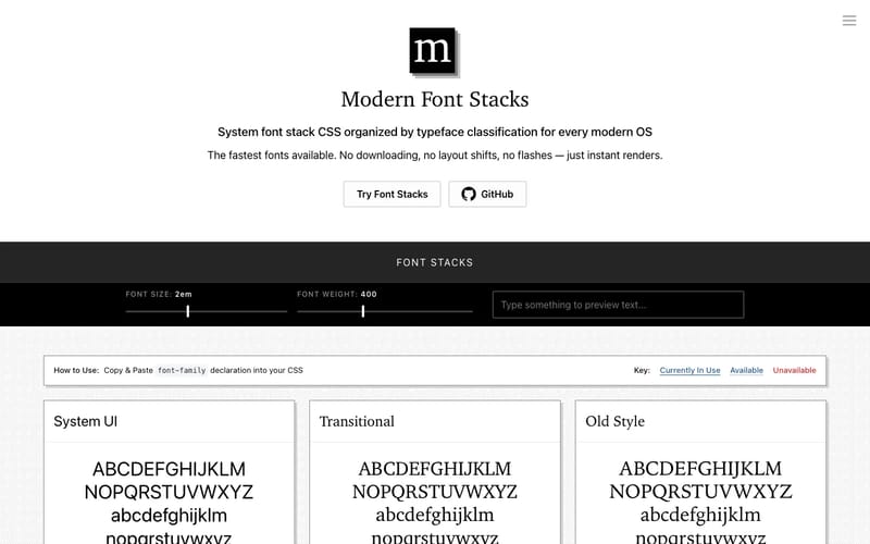 Modern Font Stacks