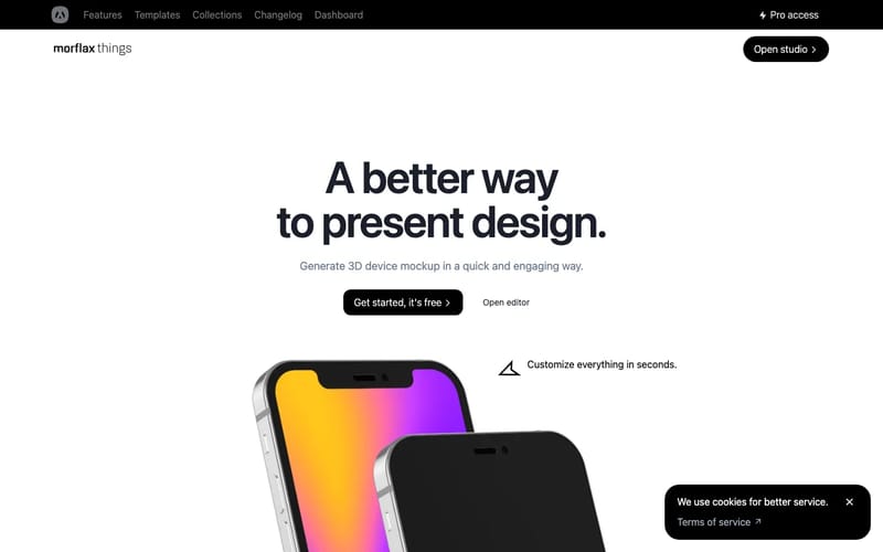 Morflax things - The Easiest 3D device mockup builder