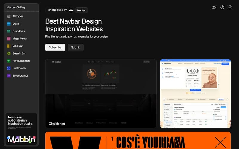 Navbar Gallery – Navigation Design Inspiration