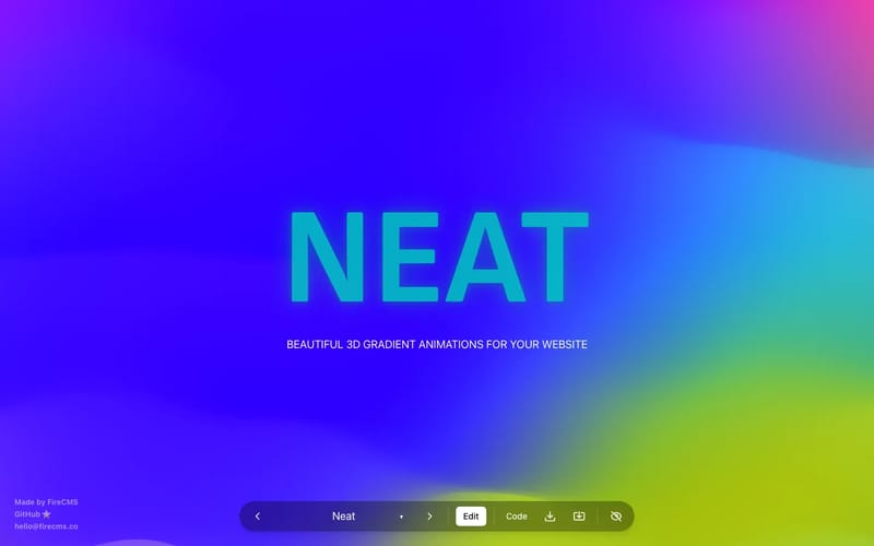 NEAT – Free Animated 3D Gradient Generator | Background Editor