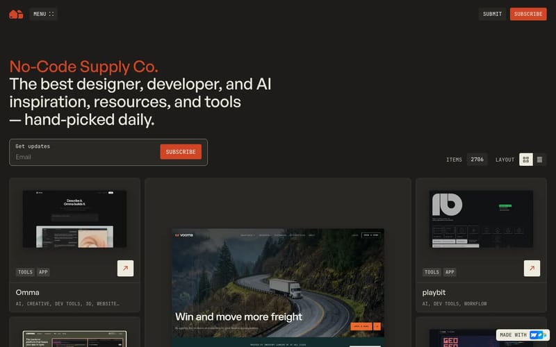 No-Code Supply Co <> Hand-picked Digital Inspiration and Resources