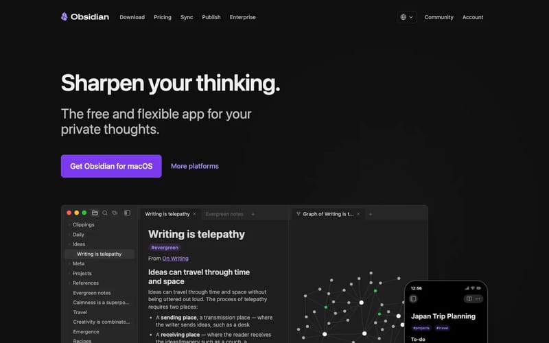 Obsidian - Sharpen your thinking