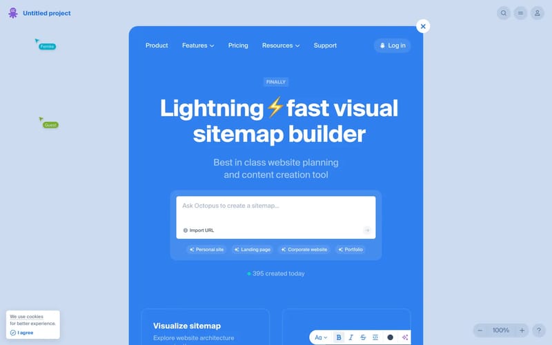 Octopus.do, Visual Sitemap Tool, Website Planner, Architecture