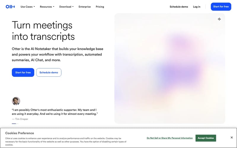Otter Meeting Agent - AI Notetaker, Transcription, Insights