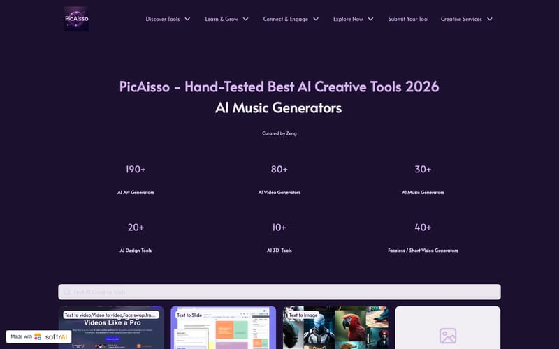 Picaisso.xyz | Best AI Art, AI Design, AI Music & AI Video Tools 2026